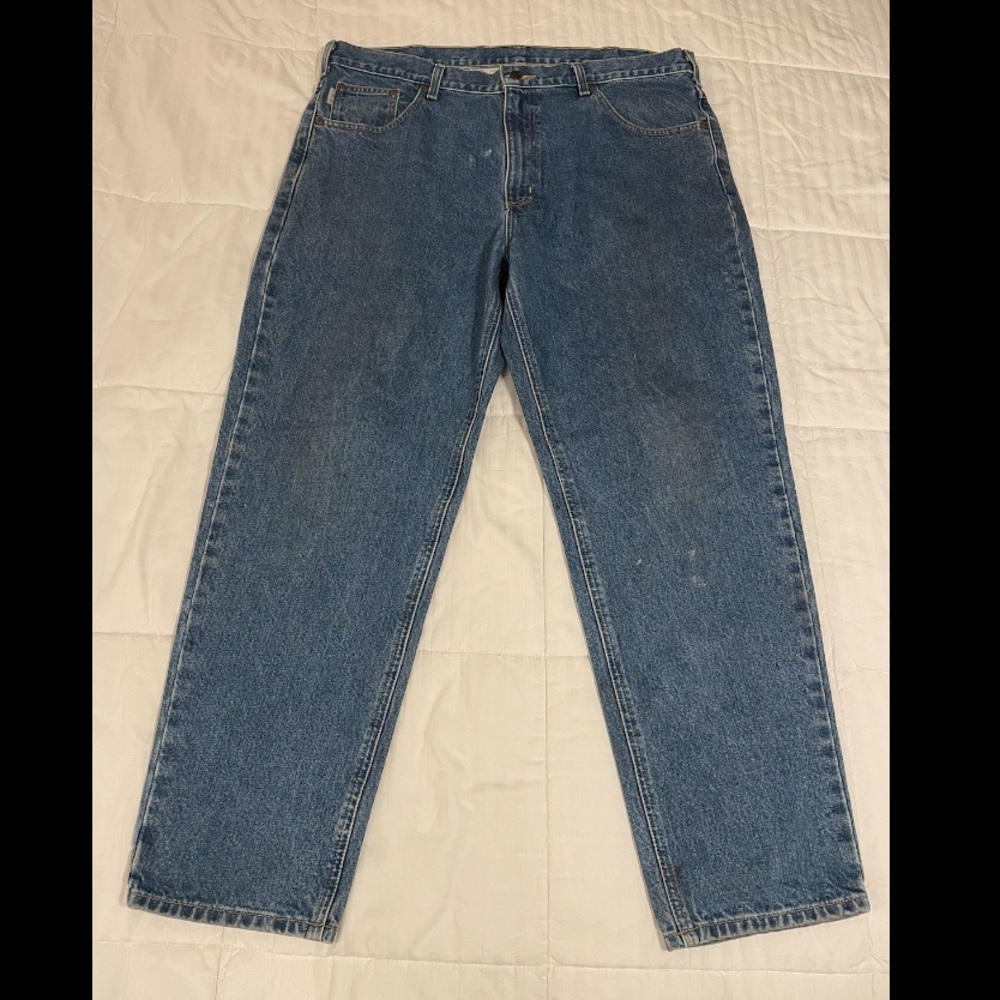 Vintage Carhartt Work Jeans Mens 40x30 Relaxed Fit B17 DST Thrashed Distressed